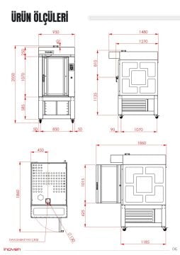 LEFKE 10 TEPSİLİ ELEKTRİKLİ DÖNERLİ KONVEKSİYONLU SEHPALI FIRIN