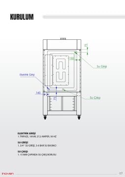LEFKE 10 TEPSİLİ ELEKTRİKLİ DÖNERLİ KONVEKSİYONLU SEHPALI FIRIN