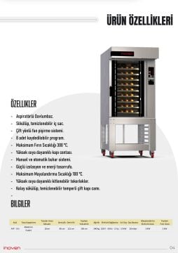 LEFKE 10 TEPSİLİ GAZLI DÖNERLİ KONVEKSİYONLU SEHPALI FIRIN