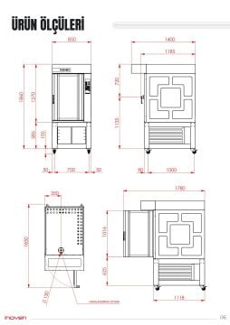 LEFKE 10 TEPSİLİ GAZLI DÖNERLİ KONVEKSİYONLU SEHPALI FIRIN