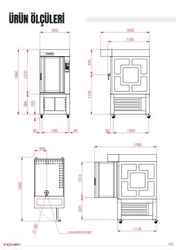 LEFKE 10 TEPSİLİ GAZLI DÖNERLİ KONVEKSİYONLU SEHPALI FIRIN