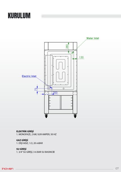 LEFKE 10 TEPSİLİ GAZLI DÖNERLİ KONVEKSİYONLU SEHPALI FIRIN