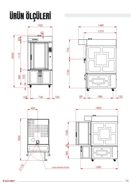 LEFKE 10 TEPSİLİ GAZLI DÖNERLİ KONVEKSİYONLU MAYALANDIRMALI FIRIN