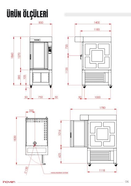 LEFKE 9 TEPSİLİ GAZLI KONVEKSİYONLU SEHPALI FIRIN