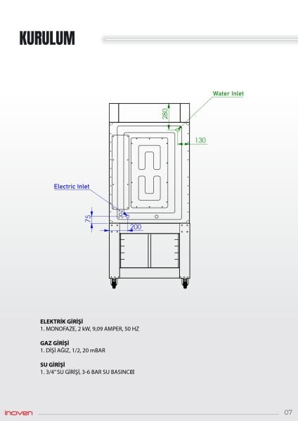 LEFKE 9 TEPSİLİ GAZLI KONVEKSİYONLU SEHPALI FIRIN
