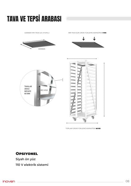 NICEA 15 TEPSİLİ GAZLI DÖNER ARABALI KONVEKSİYONLU FIRIN