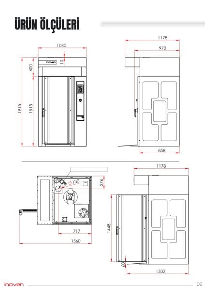 NICEA 15 TEPSİLİ ELEKTRİKLİ DÖNER ARABALI KONVEKSİYONLU FIRIN