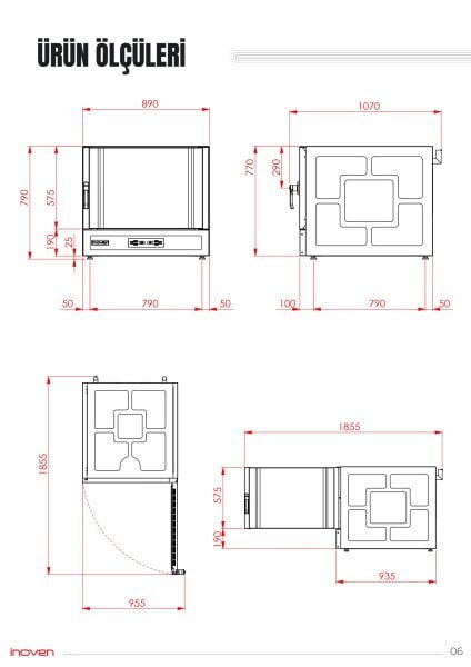 TRİLYE 6 TEPSİLİ ELEKTRİKLİ KONVEKSİYONLU FIRIN