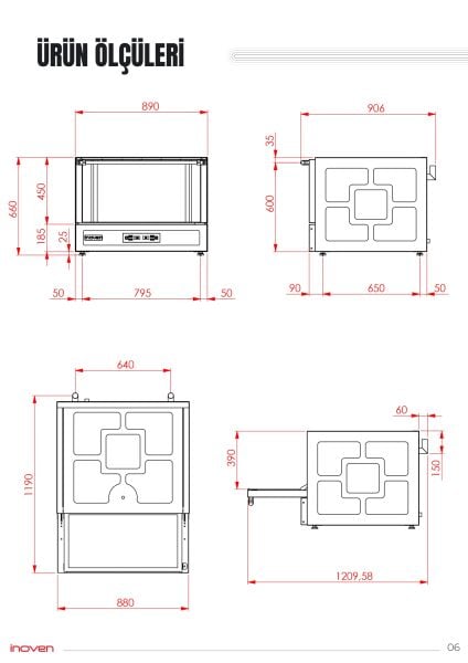 TRİLYE 4 TEPSİLİ ELEKTRİKLİ KONVEKSİYONLU FIRIN
