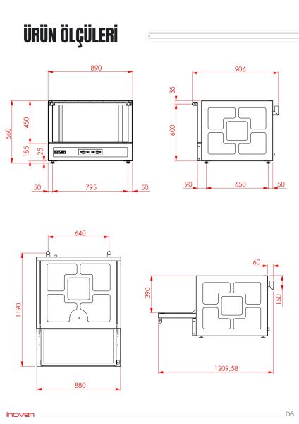 TRİLYE 4 TEPSİLİ ELEKTRİKLİ KONVEKSİYONLU FIRIN