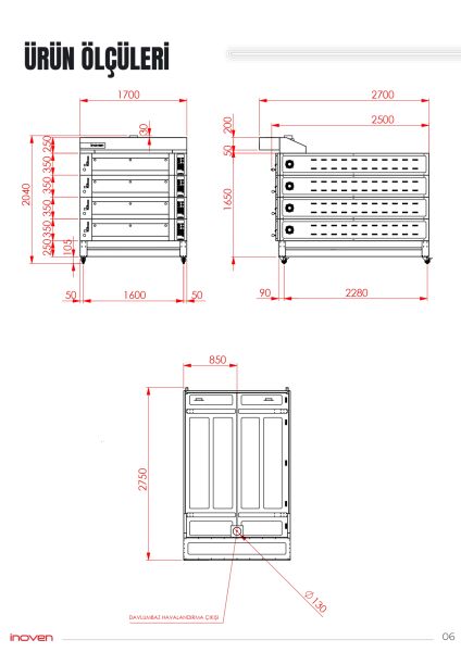 KOZA 120X200 4 KATLI TAŞ TABANLI SEHPALI FIRIN