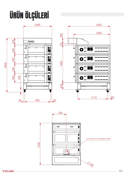 KOZA 60X80 4 KATLI TAŞ TABANLI SEHPALI FIRIN
