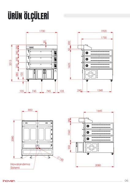 KOZA 120X120 3 KATLI TAŞ TABANLI MAYALANDIRMALI FIRIN