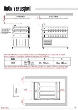 KOZA 120X200 3 KATLI TAŞ TABANLI SEHPALI FIRIN