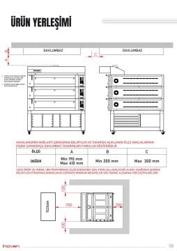 KOZA 120X120 3 KATLI TAŞ TABANLI SEHPALI FIRIN