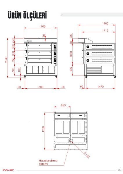 KOZA 120X120 3 KATLI TAŞ TABANLI SEHPALI FIRIN