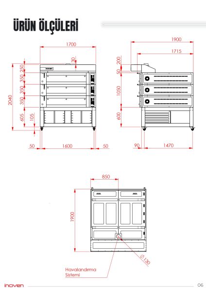 KOZA 120X120 3 KATLI TAŞ TABANLI SEHPALI FIRIN