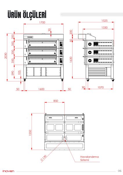 KOZA 120X80 3 KATLI TAŞ TABANLI SEHPALI FIRIN