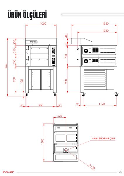 KOZA 60X80 2 KATLI TAŞ TABANLI SEHPALI FIRIN