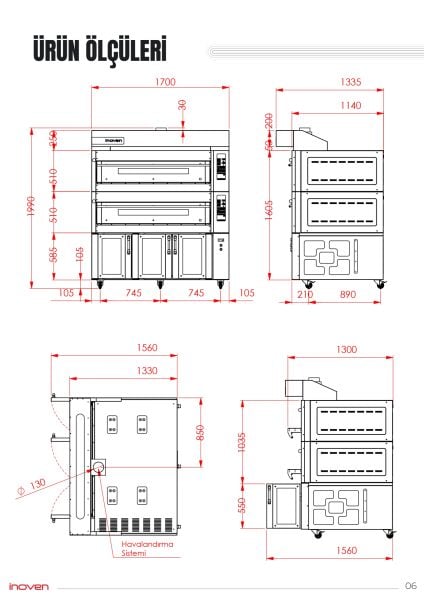 MONTANİA 2 KATLI 120X80 GAZLI MAYALANDIRMALI TAŞ TABAN FIRIN