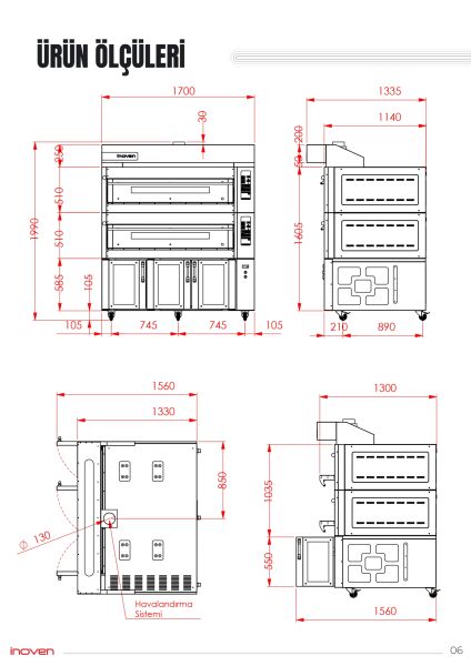 MONTANİA 2 KATLI 120X80 GAZLI MAYALANDIRMALI TAŞ TABAN FIRIN