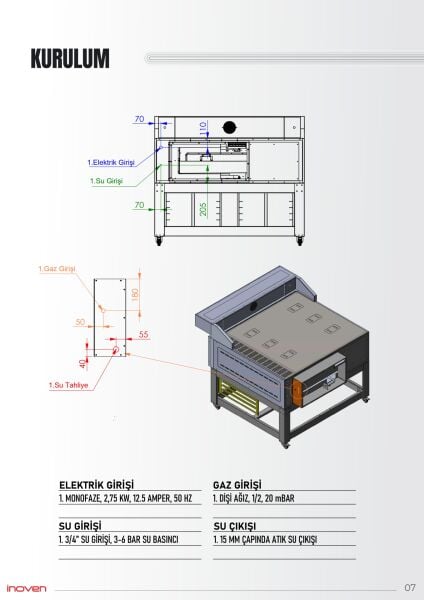 MONTANİA 2 KATLI 120X120 GAZLI SEHPALI TAŞ TABAN FIRIN