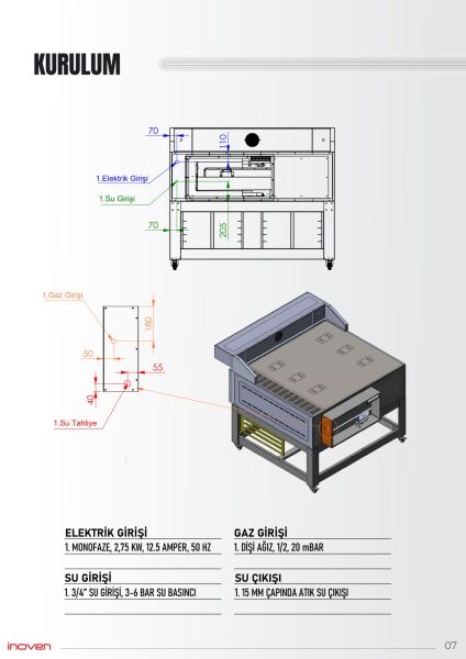 MONTANİA 1 KATLI 120X120 GAZLI SEHPALI TAŞ TABAN FIRIN